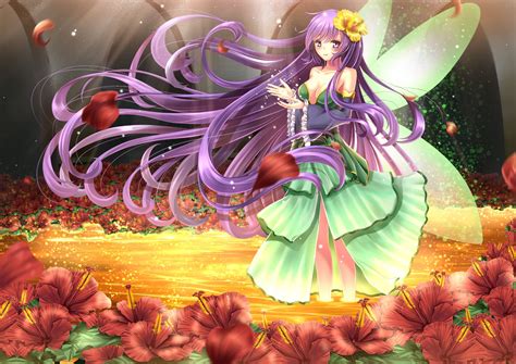 Light Purple Anime Flowers Wallpapers Wallpaper Cave