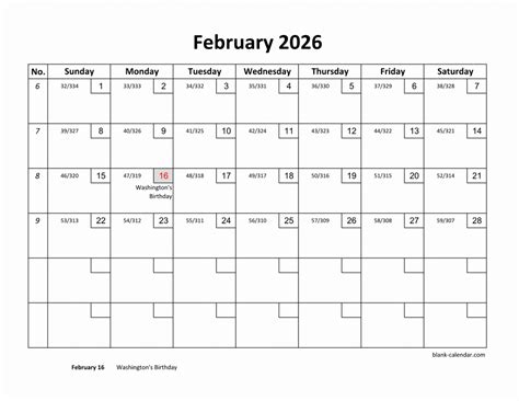 Free Download Printable February 2026 Calendar With Check Boxes
