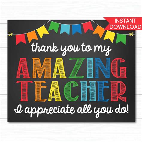 Teacher Appreciation Sign Virtual Teacher Appreciation Etsy Teacher