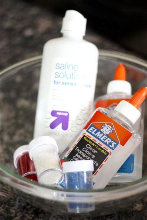 This is where you would also add your colors and textures. How To Make Saline Solution Slime Recipe for Kid's Science