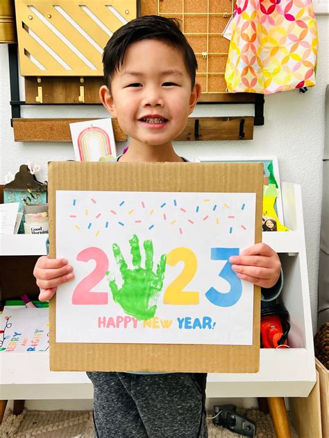 2023 New Years Handprint Art Preschool New Year Art New Years Etsy