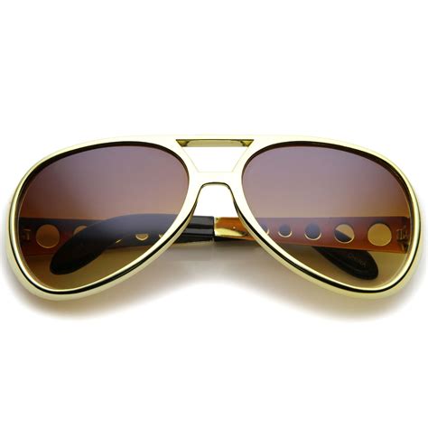Large Elvis King Of Rock And Roll Aviator Sunglasses 63mm Elvis