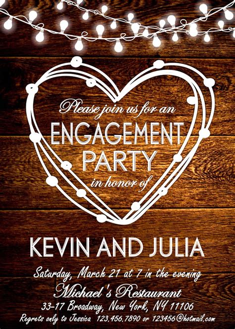 Rustic Engagement Invitation Engagement Party Invitation Etsy