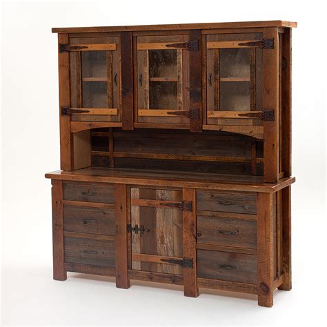 Sometimes referred to as a dining room hutch or sideboard, there are many uses for these furniture pieces. Heritage Silver falls Reclaimed Barn Wood Hutch-3 Glass Doors