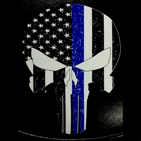 The Punisher Skull Flag Police Officer Svg Thin Blue