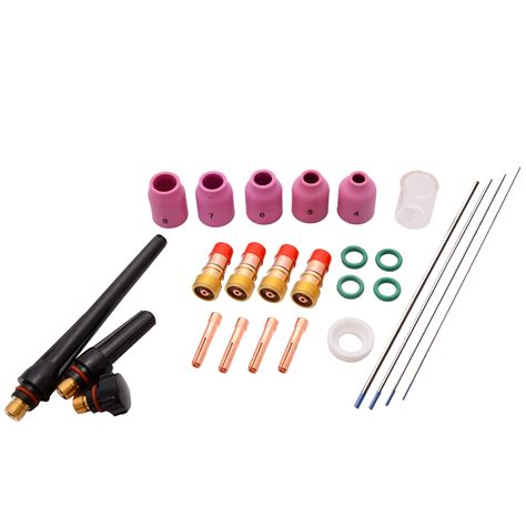 26pcs Tig Gas Lens Kit Welding Torch Nozzle Cup Tungsten Gas Lens WL20