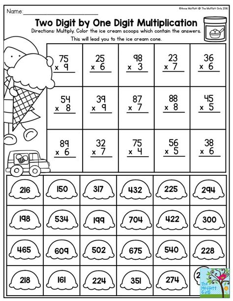 Multiplication Two Digit By One Digit Worksheet