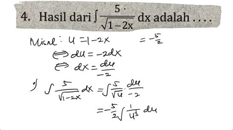 hasil dari integral 5 dx adalah