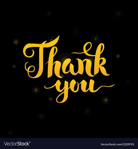 Thank You Gold Lettering Over Black Royalty Free Vector