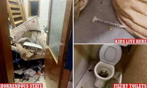 Broken Toilets Putrid Rubbish And Used Needles Inside The Home For