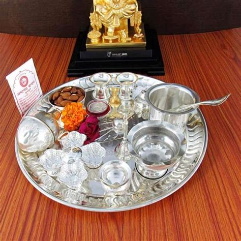 Goldtideas Pure Silver Pooja Thali Set For T Silver Pooja