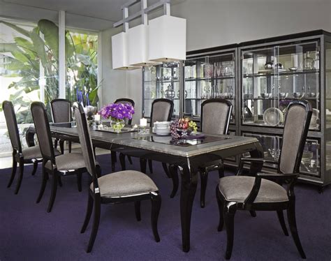 Michael Amini After Eight Formal Dining Room Set Black