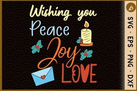 Christmas Wishing You Peace Joy Love Graphic By Liltwas · Creative Fabrica