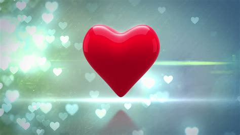 Digital Animation Of Red Heart Thumping On Glittering Background Stock