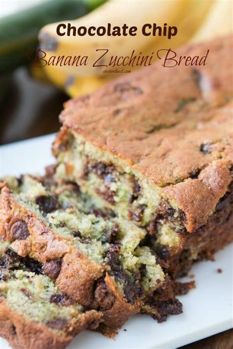 These homemade chocolate chip zucchini muffins are moist, sweet, and packed with whole grains do you know what yesterday was? Chocolate Chip Zucchini Banana Bread Recipe - Oh Sweet Basil