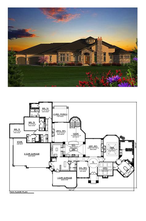 Plan 75228 Tuscan Style With 4 Bed 5 Bath 4 Car Garage Tuscan