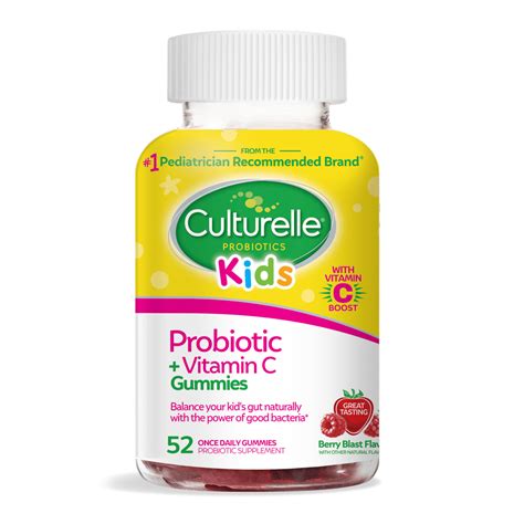 Culturelle Kids Probiotic Vitamin C Gummies Berry Flavored 52 Ct