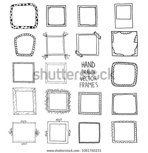 Hand Drawn Frames Set Vector Stock Vector Royalty Free 1081760231