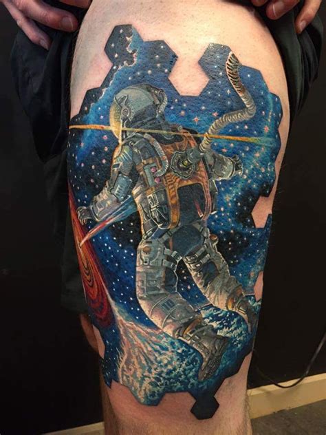 Suit material, this one for the main body of the suit glass material, this one for the glass object of the helmet. Realistic Space / Astronaut Tattoo by Nick at Immortal ...