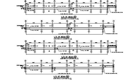 Longitudinal Section Detail Of Continuous Beam Download Autocad Dwg