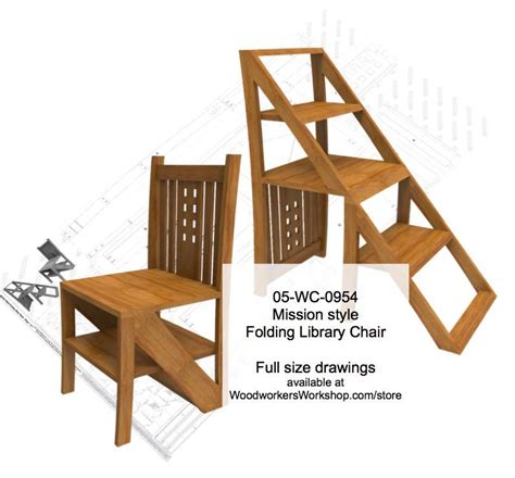 Mission Style Folding Step Chair Woodworking Plan Woodworkersworkshop