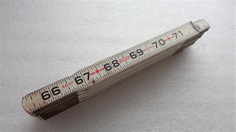 Vintage Lufkin 6 Foot Folding Tape Ruler Measure 460f Wood Etsy
