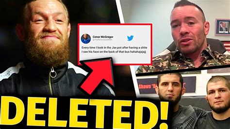 deleted conor mcgregor taking shots at ufc coaches colby calls out team khabib all talk no