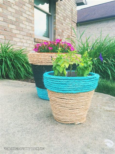 Rope Planters With Paint Diy Making Joy And Pretty Things