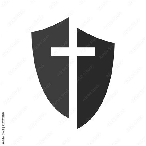 Vetor De Christian Cross And Shield Of Faith Christian Church Vector