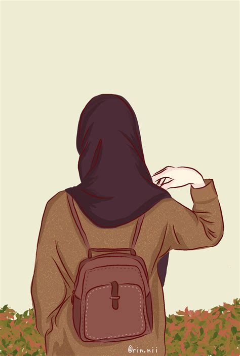 Hijab Girl Cartoon Wallpapers Wallpaper Cave