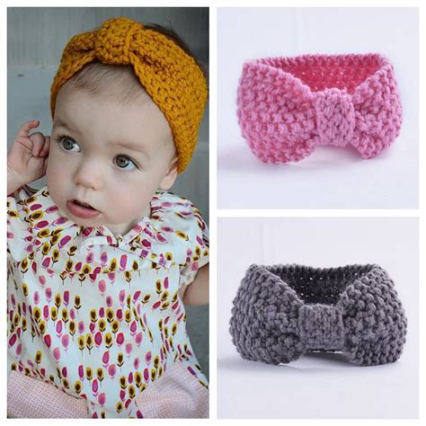Newborn Baby Crochet Knit Top Knot Elastic Turban Headband Head Wrap