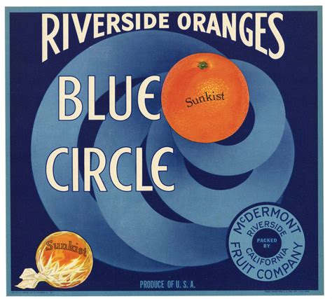 Blue Circle Brand Vintage Riverside Orange Crate Label Thelabelman