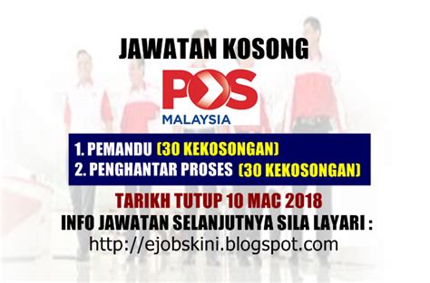 Small and medium enterprise corporation malaysia ( sme corp. Jawatan Kosong Pos Malaysia Berhad - 10 Mac 2018