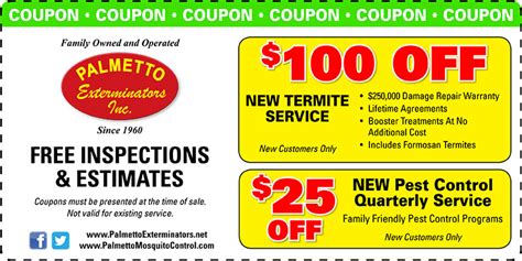100% off (5 days ago) today, there is a total of 30 do it yourself pest control coupons and discount deals. Online Discounts - Palmetto Mosquito Control | Making Outdoors Livable