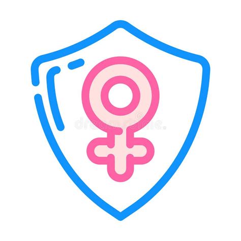 Protecting Women Color Icon Vector Illustration Stock Vector