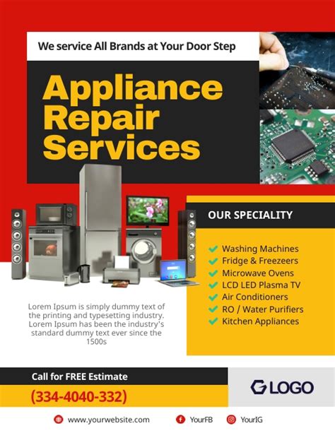 Appliance Repair Services Flyer Template Postermywall