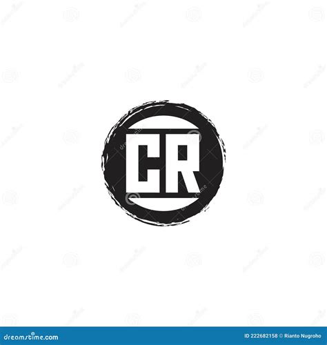 Cr Logo Initial Letter Monogram With Abstrac Circle Shape Design