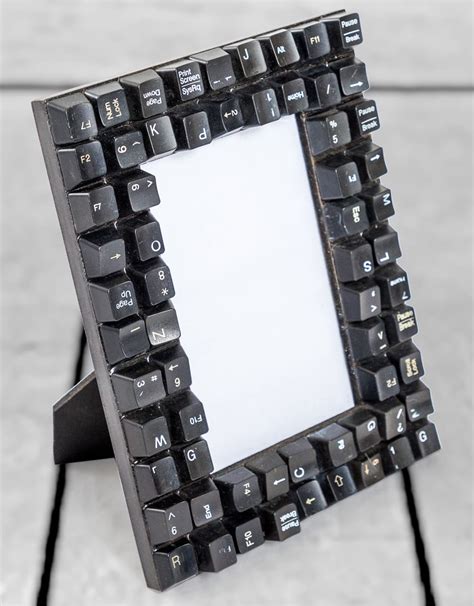 Upcycled Black Computer Keyboard 4x6 Photo Frame Clearance Item