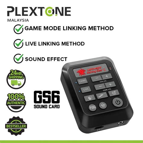 Plextone Gs6 Game Live Sound Card Mixer Streaming With 35mm Interface