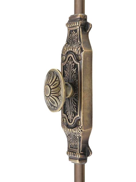 Floral Brass Cremone Bolt In Antique By Hand 9 Foot Length House Of