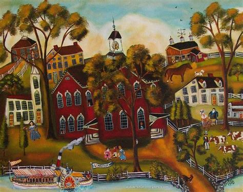 Primitive American Folk By Self Taught Artist Sharon Eyres Naive Art