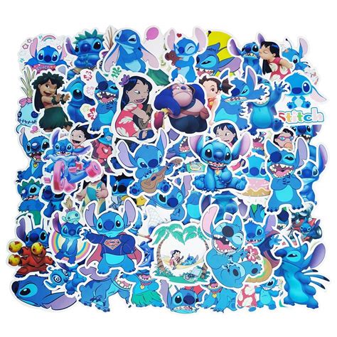 Buy Lilo And Stitch Laptop Stickers 55 Pcs Anime Cartoon Vinyl Decal