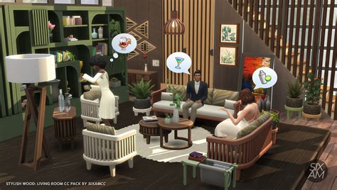 Stylish Wood Living Room Cc Pack For The Sims 4 Sixam Cc