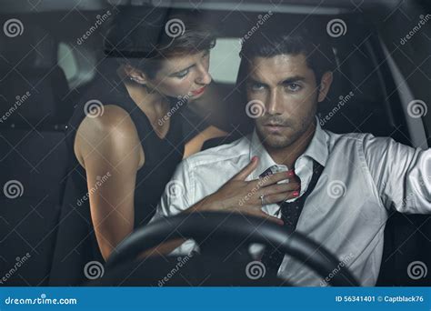 Beautiful Woman Seducing Driver Stock Image Image Of Seduction