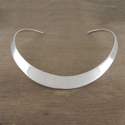 Sterling Silver Choker Silver Necklace Simple Choker Torque Etsy UK