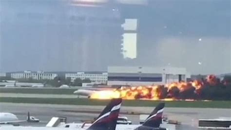Aeroflot Plane Lands In Flames At Moscows Sheremetyevo Airport World