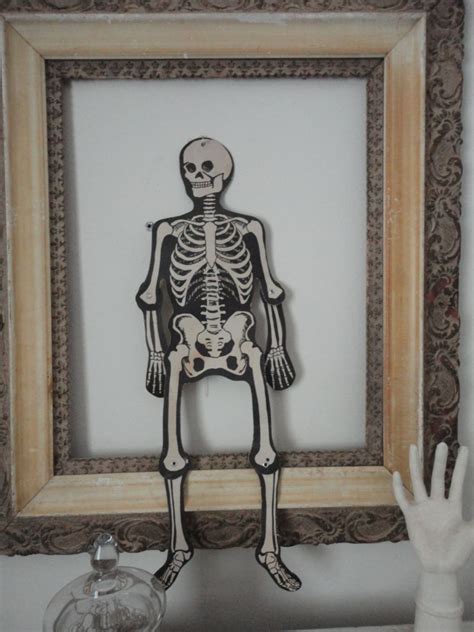 Poseable Cardboard Skeleton Vintage Halloween Decor