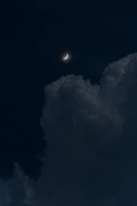 Download Wallpaper 4000x6000 Moon Night Clouds Sky Hd Background