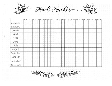 Printable Mood Tracker Bullet Journal