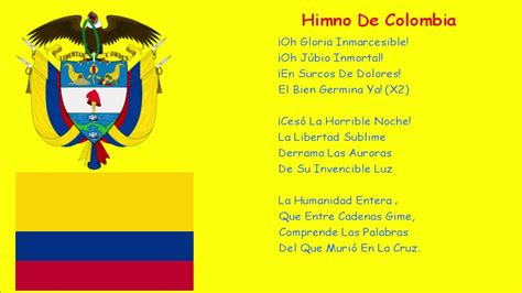 Himno Nacional De La Republica De Colombia Youtube